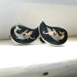 Stunning screw back Vintage nude mermaid earrings